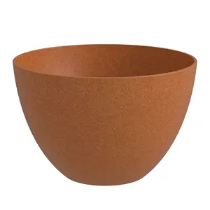 Wholesale Plant Pots 17cm Eco-friendly Plant Fiber Rice Hull Decorative Flower Pots for Indoor Biodegradable Plant Pots