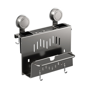 Étagère de cuisine murale multifonctionnelle en acier au carbone et ABS, organiseur de rangement pour ustensiles, couteaux, planches à découper, sans perçage - Product Image 1