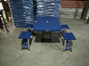 Tables et chaises pliantes d'extérieur Valise <span class=keywords><strong>pliante</strong></span> compacte portable <span class=keywords><strong>Table</strong></span> de pique-nique <span class=keywords><strong>pliante</strong></span> en plastique portable Ensemble de camping avec esprit - Product Image 2