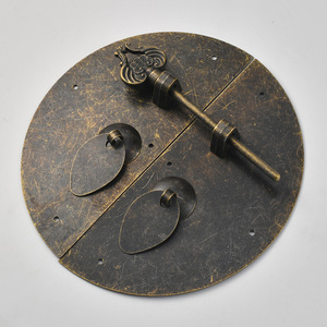 Double Door <b>Cabinet</b> <b>Lock</b> Round Iron Handle Chinese Style Furniture <b>Lock</b> <b>With</b> Brass Key Q235 Steel Durable Design - Product Image 4