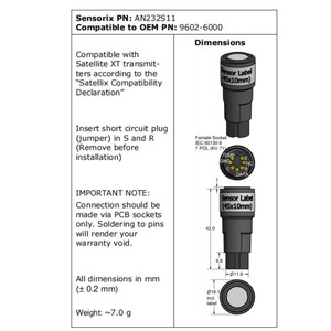 เซ็นเซอร์ Sensorix AN232S11 AsH3 1 Zero Satellix ของเยอรมัน ใช้แทนเซ็นเซอร์ MIDAS MST รุ่น 9602-6000 - Product Image 3