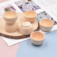 Artisanat en bois DIY, petit bol en bois de 40*24MM, décoration, bol en bois à peindre pour enfants