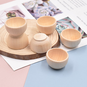 Artesanías de Madera DIY, Tazón de Madera Pequeño de 40*24MM para Decoración, Tazón de Madera Pintado para Dibujos Infantiles - Product Image 5