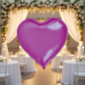 Ballon en feuille d'aluminium en forme de cœur fuchsia Party Love 24 cm, décoration de mariage, modèle 44050 - Product Image 2