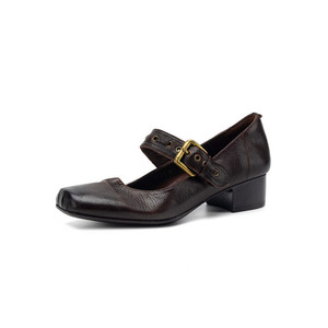 <b>Women</b> Mary Jane Flats Square Toe Mesh Strap Buckle Block Heel Office Dress <b>Shoes</b> <b>Vintage</b> Style Full Size Range - Product Image 4