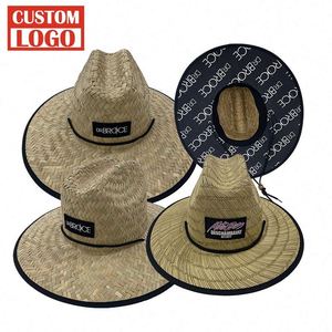 Sombrero de Paja Natural Personalizado para Mujer y Hombre, Verano 2024, con Logotipo Personalizado, Unisex, para Playa - Product Image 1