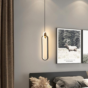 La sala de estar es moderna, sencilla, individual y de alta gama. Lámpara colgante de cabecera para dormitorio de estilo nórdico. <span class=keywords><strong>li</strong></span> - Product Image 4