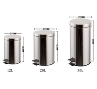 Poubelle en métal en acier inoxydable Type de pressage Couvercle Pédale Poubelle Poubelles pour la cuisine Poubelle Stockage à domicile