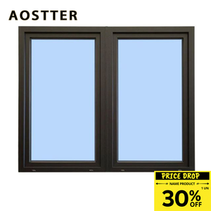 Fenêtre à battant en aluminium blanc élégant AOSTTER avec panneau <span class=keywords><strong>de</strong></span> confidentialité givré et poignée à loquet sécurisé pour villa <span class=keywords><strong>de</strong></span> luxe - Product Image 1
