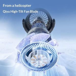 Touch Button Mini Portable Clip <b>Standing</b> 90° Auto Oscillating High Speed Turbo With Lighting Cooling <b>Fan</b> - Product Image 4