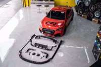 Aileron avant, jupes latérales et diffuseur arrière en fibre de carbone pour Audi TT TTRS TTS – Haute Qualité