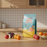 Sacs d'emballage personnalisés en PE durable avec soufflet inférieur et fermeture éclair pour aliments pour animaux de compagnie, quantité flexible, prototypage rapide pour startups animales