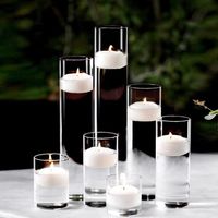 Vases cylindriques en verre écologiques de haute qualité pour la décoration intérieure, bougeoirs, ornements de table, bougies flottantes, fête aquatique