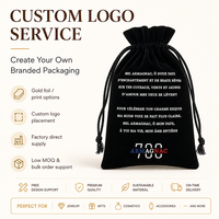 Sac à cordon en velours noir avec logo personnalisé, fabricant, broderie, marquage à chaud, pochette cadeau, vente en gros, emballage promotionnel