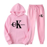 2025 Prix de Gros Tendance Lettres Imprimées Ensemble Homme Hoodie et Survêtement 2 Pièces Coupe-Vent pour Hiver