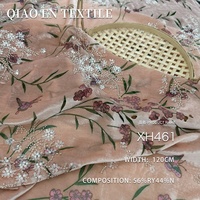 Robe en tissu velours rayonne/nylon robuste sac de costume de danse chapeau de chaussure broderie de paillettes tridimensionnelles à la main enduit de PE