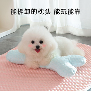 Tapis rafraîchissant pour chien pour l'été, tapis de couchage pour chat et chien, tapis de sol pour animaux de compagnie, lit pour chien amovible et lavable pour petits et moyens chiens - Product Image 4