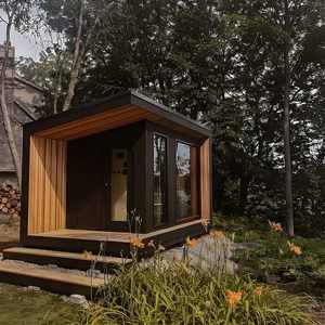 Venta al por mayor moderna tradicional al aire libre sauna cubo habitación cedro rojo vapor húmedo 2-4 personas gran vidrio panorámico para estufa de apartamento - Product Image 3