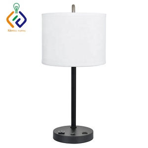 Ngày Inn gói chiếu sáng LED đèn bàn lampara De Mesa phòng ngủ cạnh giường ngủ E26 khách sạn đèn bàn với ổ cắm điện và cổng USB - Product Image 3