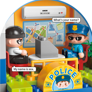 Feelo fl42004 Cổ Điển Xây Dựng Khối Kit Trẻ Em 175Pcs Hạt Cảnh Sát Trạm Cho Trẻ Em Vai Trò Chơi Trò Chơi Đồ Chơi - Product Image 3