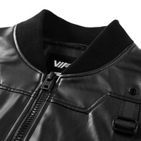 Blouson en cuir imprimé de haute qualité, logo personnalisé Blouson court multi-poches Blouson aviateur en cuir Airforce pour hommes