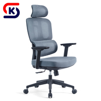 Chaise de bureau ergonomique avec appui-tête réglable, chaise de bureau pivotante à dossier haut en maille respirante pour le bureau à domicile