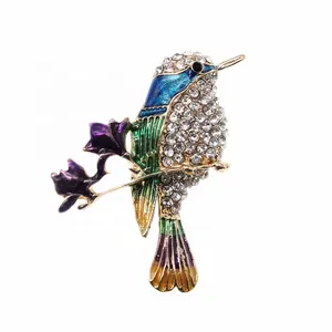 Yeni tasarım kristal taklidi kuş hayvan figürlü mücevherat hediye broş pimleri