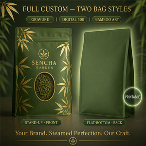 Sachet <span class=keywords><strong>de</strong></span> thé vert japonais Sencha avec fenêtre, refermable, à fond plat, <span class=keywords><strong>pour</strong></span> emballage alimentaire <span class=keywords><strong>de</strong></span> thé en vrac, bio, cuit à la vapeur, idéal <span class=keywords><strong>pour</strong></span> cadeau - Product Image 4