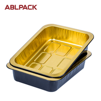 Récipient à emporter rectangulaire pour Restaurant 1200ml 4 compartiments assiette en aluminium emballage de restauration rapide avec couvercles