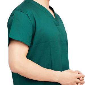 Grosir set scrub medis leher V lengan pendek kustom wanita dan pria seragam rumah sakit pakaian kerja dokter perawat set - Product Image 5