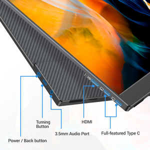 จอภาพพกพา <span class=keywords><strong>Arzopa</strong></span> Oled แบบคู่ สำหรับแล็ปท็อป หน้าจอสัมผัส <span class=keywords><strong>4k</strong></span> ultra hd ขนาด 14.0 17.3 นิ้ว พอร์ต Usd c จอภาพพกพา - Product Image 5