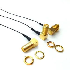Fantastik Flex siyah RF kablolama ile çift altın kaplama kafa SMA IPEX konnektör RF koaksiyel kablo