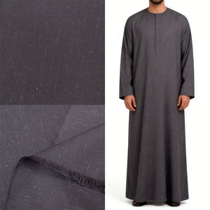 Tissu tissé 60/40 viscose/polyester de luxe, brillant, infroissable et à maintien de forme, pour ensembles Thobe Bisht de cérémonie de mariage saoudienne - Product Image 1