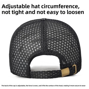 Casquette de baseball 6 panneaux respirante en maille intégrale, style sandwich, personnalisable avec logo, ajustable, vente en gros, design sur mesure - Product Image 4