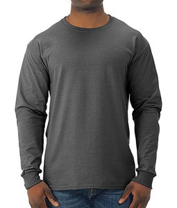 Camisa de hombre de talla grande, manga larga, de la mejor calidad, color gris oscuro, corte holgado, antiencogimiento, 100% algodón, transpirable y ecológica. - Product Image 1