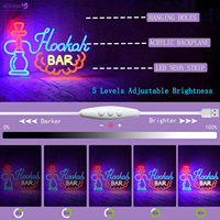 Insegna LED per Bar Hookah, Lampada da Parete al Neon Riutilizzabile per Lounge Hookah e Caffè, Luce USB Regolabile, Regalo Unico per Lui e il Fidanzato