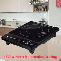 Cuisinière à induction à brûleur unique de haute qualité 1800W, plaque de cuisson électrique portable mini, panneau en verre trempé, commande tactile par capteur