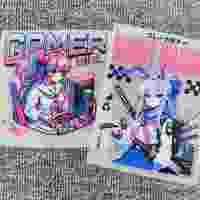 Transferts DTF Fille Otaku Gamer Mignonne, Autocollant Thermocollant Anime Japonais Kanji, Impression à Chaud Fille Dessin Animé pour Vêtements et Bricolage
