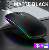 Ratón óptico LED delgado de 2.4G, inalámbrico, recargable por USB, para computadora, Mac, portátil y Windows.