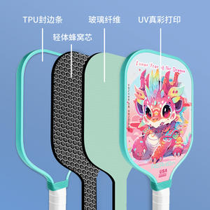 Juego de raquetas de pickleball de fibra de carbono para niños, diseño de dragón, con bolsa de transporte y pelotas para jugar al aire libre - Product Image 3