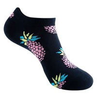 Chaussettes basses en coton tricotées respirantes pour femmes et hommes, à imprimé fruits et aliments amusants, style dessin animé, colorées et fantaisie, pour l'automne