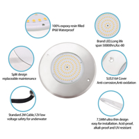 Lumière de piscine LED RGBW 10W IP68 DC12V Par56 en acier inoxydable rempli de résine, changement de couleur, télécommande, lumière sous-marine pour la natation