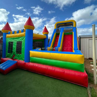 Château Gonflable Commercial avec Toboggan et Aire de Saut pour Enfants - Offre Spéciale