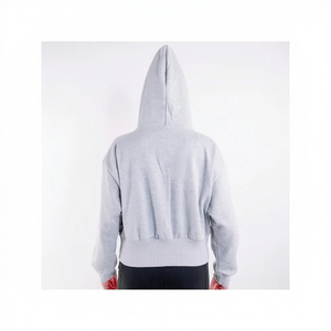 Vetega <b>Women's</b> Gray <b>Hoodie</b> With Pockets Drop Shoulder Long Sleeve Casual Knitted Polyester <b>Sweatshirt</b> Autumn Wear - Product Image 1