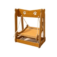 Lit suspendu pour chat en bois OEM avec cadre en bambou, hamac personnalisé, ensemble de conception sur mesure, pack de vente en gros