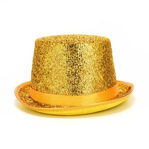 Manwu fabrika yüksek performanslı Lincoln Magician şapka rahat parti sahneler için şenlikli elbise-up aksesuar için parlak silindir şapka payetler - Product Image 1