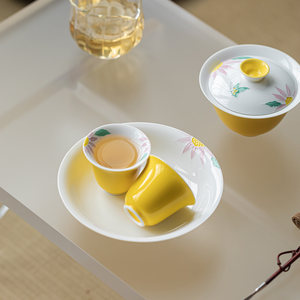 Guanlan Ceramic Teapot Stand Round Dry Brewing Tray Durable <b>Tea</b> Table Holder Home <b>Tea</b> <b>Set</b> Accessory - Product Image 4