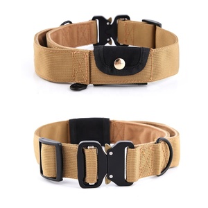 Nieuwste verstelbare tactische training AirTag houders nylon tracker hondenhalsband zware metalen snelontgrendelingsgesp controlehandvat - Product Image 1