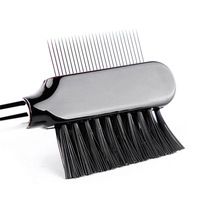 Séparateur de cils à double usage Peigne à sourcils en acier avec couvercle Mascara Lift Curl Metal Brush Beauty Eyelashes Makeup Tool