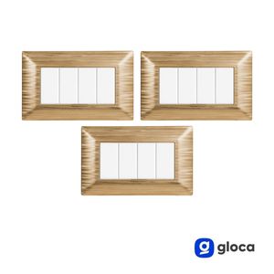 Ensemble d'assiettes en plastique Gloca, 3 pièces, or satiné, usage résidentiel 4 voies - Product Image 3